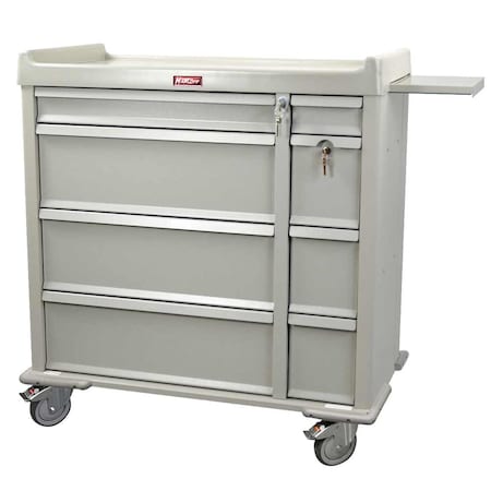 Harloff Aluminum Punch Card Medication Cart for Nursing Homes, 750 Punch Card Capacity, Key Lock AL600PC